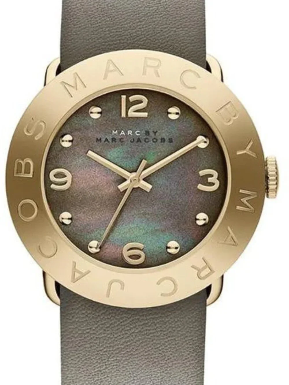 Marc by Marc Jacobs grey & gold leather Amy watch
